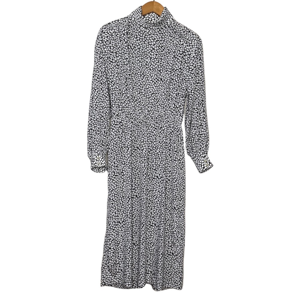 Rouie Vintage Women’s Black White Print Dress size 8